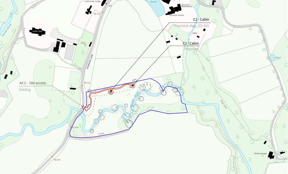 Standon Brook Cabins, Site Plan, Crown and Canopy
