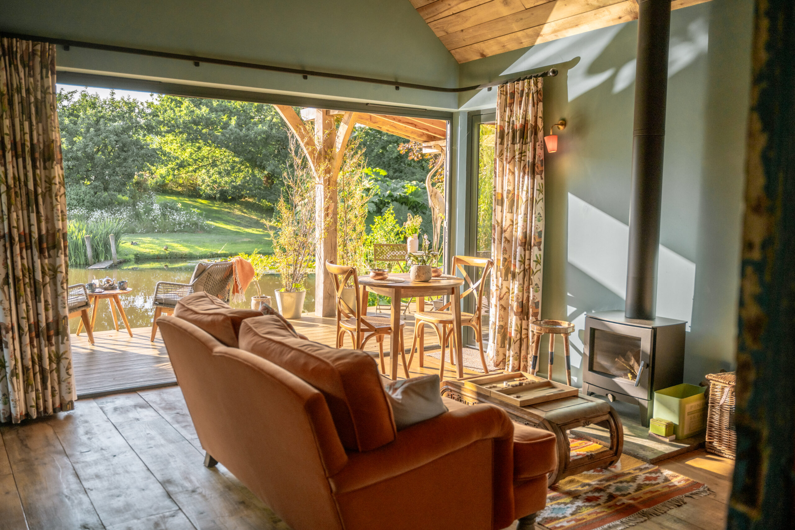 Glamping cabin interior